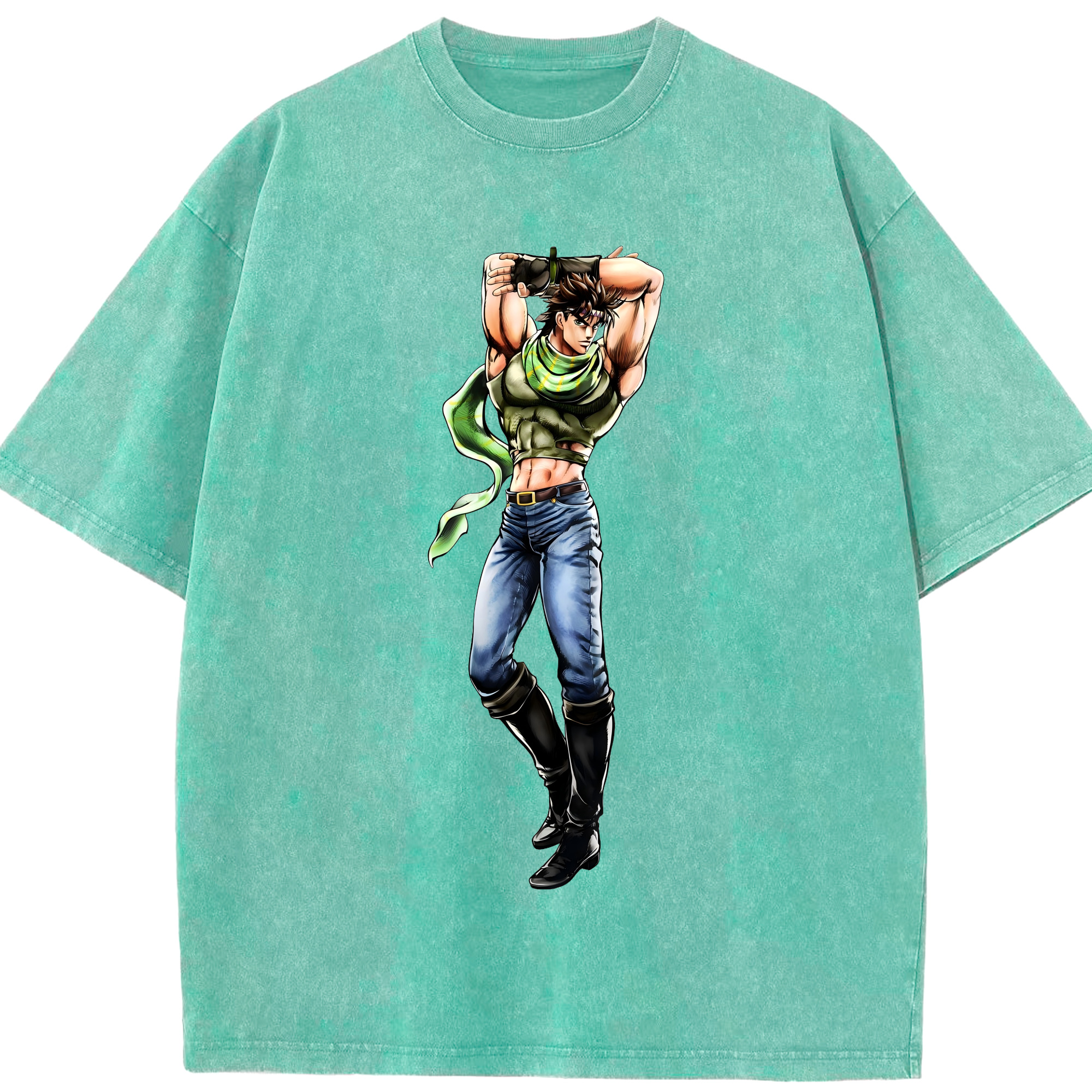 （画像用） ジョジョの奇妙な冒険 ジョセフ?ジョースター JoJo's Bizarre Adventure Joseph Joestar 綿100% ヴィンテージ風 半袖Tシャツ（フロントプリント）